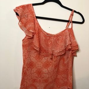 Patterson J Kincaid Red Paisley One Shoulder PJK